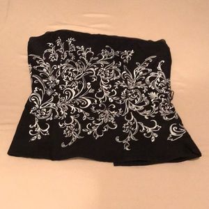 Strapless embroidered fitted dress top